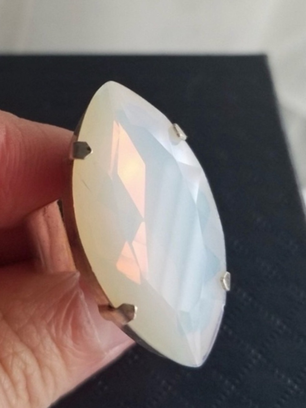 Swarovski Elements Huge Moonlight Marquis Statement Ring NWT